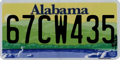 AL license plate 67CW435