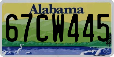 AL license plate 67CW445