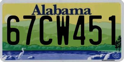 AL license plate 67CW451