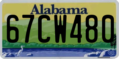 AL license plate 67CW480