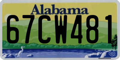 AL license plate 67CW481