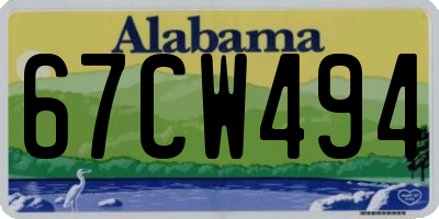 AL license plate 67CW494