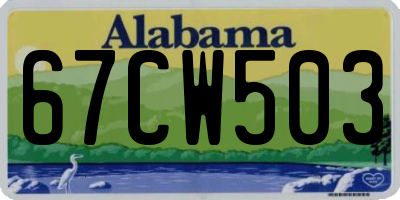 AL license plate 67CW503