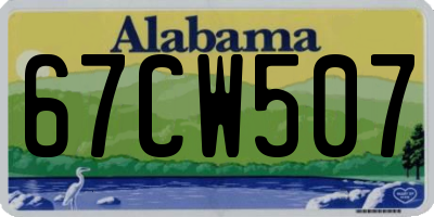 AL license plate 67CW507