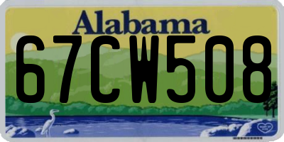 AL license plate 67CW508