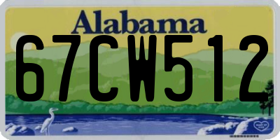 AL license plate 67CW512