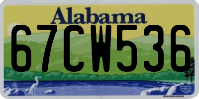 AL license plate 67CW536
