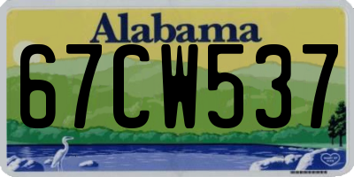 AL license plate 67CW537