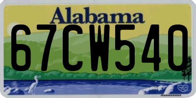 AL license plate 67CW540