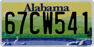 AL license plate 67CW541