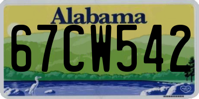 AL license plate 67CW542