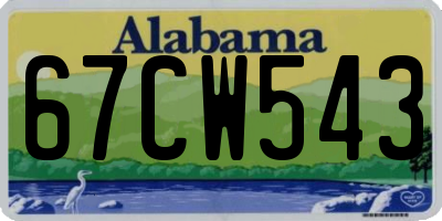 AL license plate 67CW543
