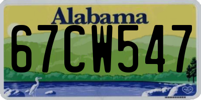 AL license plate 67CW547