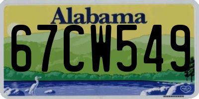 AL license plate 67CW549