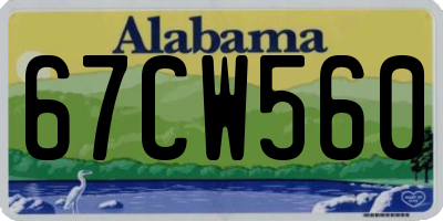 AL license plate 67CW560