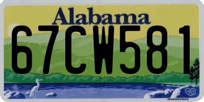 AL license plate 67CW581