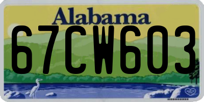 AL license plate 67CW603