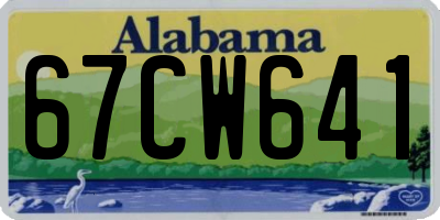 AL license plate 67CW641