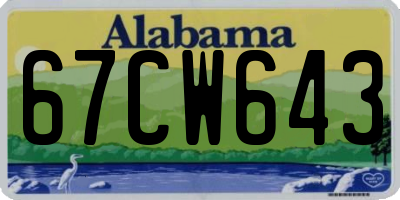 AL license plate 67CW643