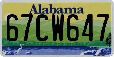 AL license plate 67CW647