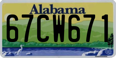 AL license plate 67CW671