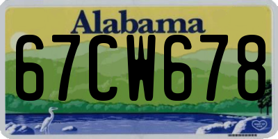 AL license plate 67CW678