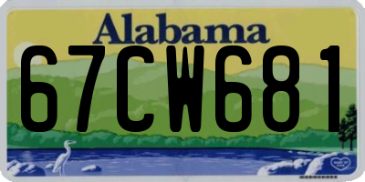 AL license plate 67CW681