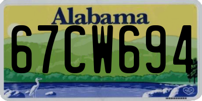 AL license plate 67CW694
