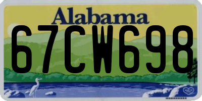 AL license plate 67CW698