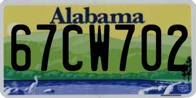 AL license plate 67CW702