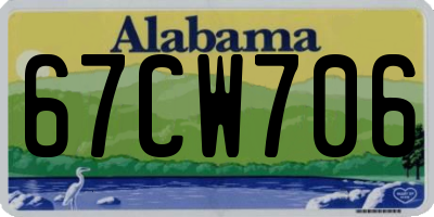 AL license plate 67CW706