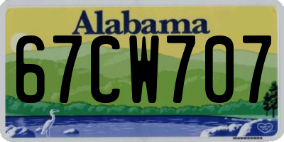 AL license plate 67CW707