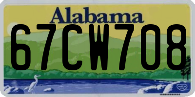 AL license plate 67CW708
