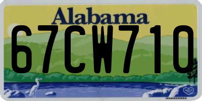 AL license plate 67CW710