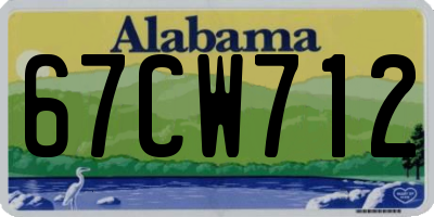 AL license plate 67CW712