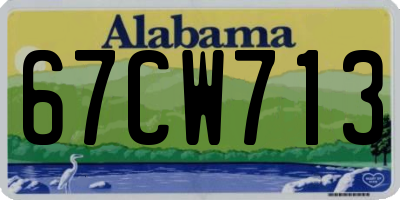AL license plate 67CW713