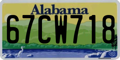 AL license plate 67CW718