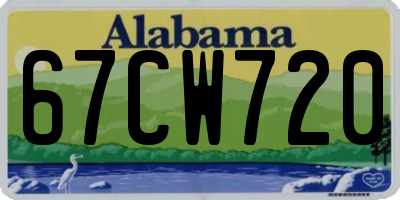 AL license plate 67CW720