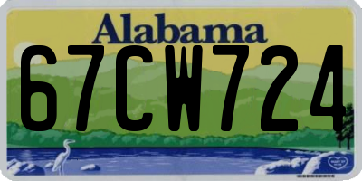 AL license plate 67CW724