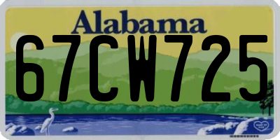 AL license plate 67CW725