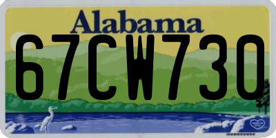 AL license plate 67CW730