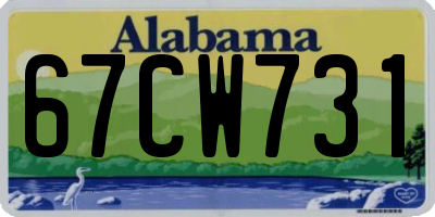 AL license plate 67CW731