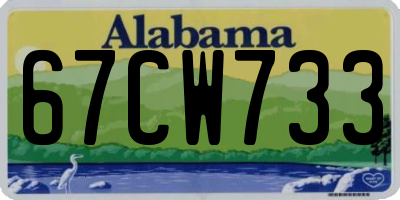 AL license plate 67CW733