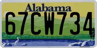 AL license plate 67CW734