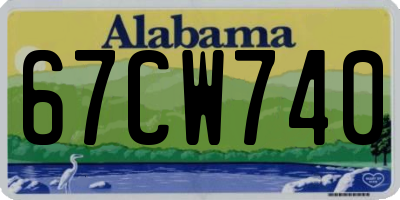 AL license plate 67CW740