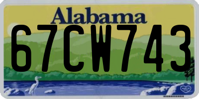 AL license plate 67CW743