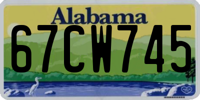 AL license plate 67CW745