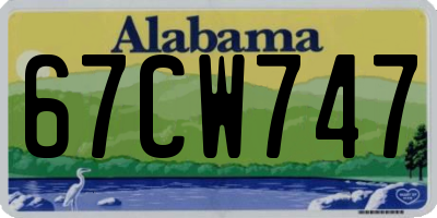AL license plate 67CW747