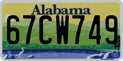 AL license plate 67CW749