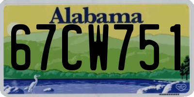 AL license plate 67CW751